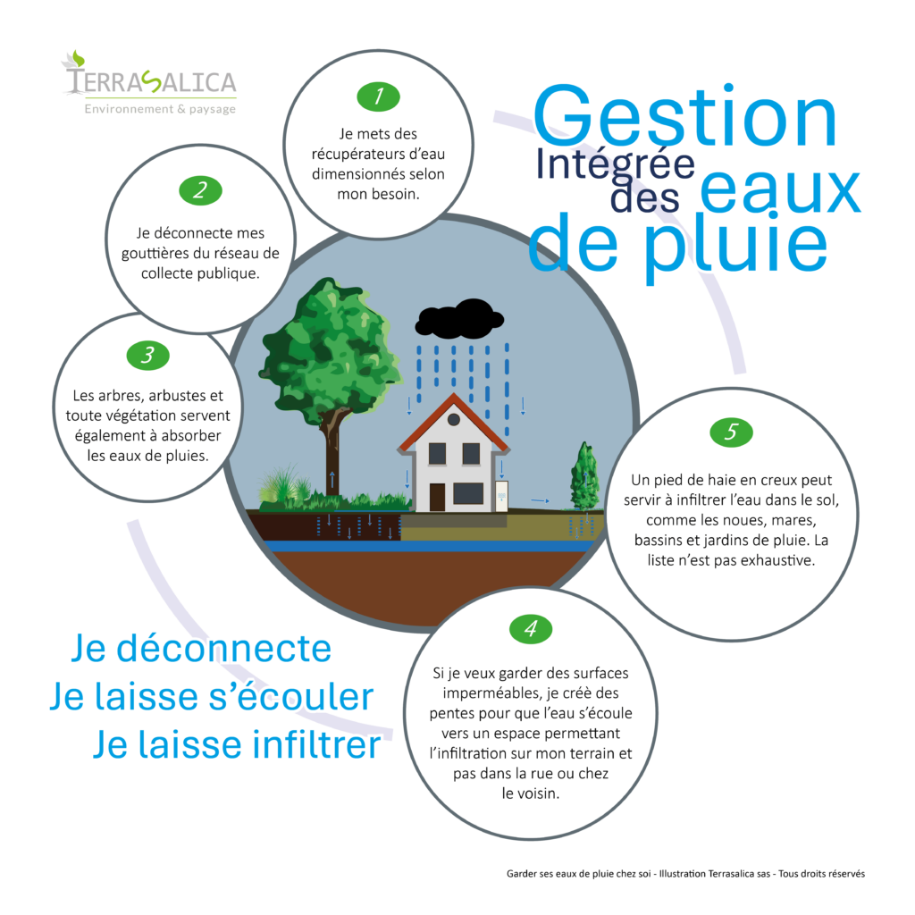 Solutions pour une gestion intégrée des eaux de pluie à la parcelle pour les privés