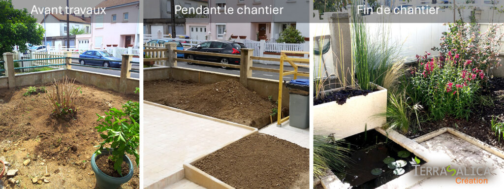 Jardin Terrasse en façade de rue - Jardin Terrasalica création